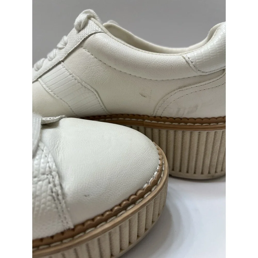 DV Dolce Vita Women's Brin Bubble Platform Sneakers Cream/Ivory Lace Up Size 8.5